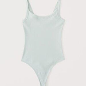 A&F 90s Ribbed Tank Essential Bodysuit - Green - S